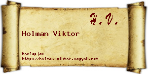 Holman Viktor névjegykártya